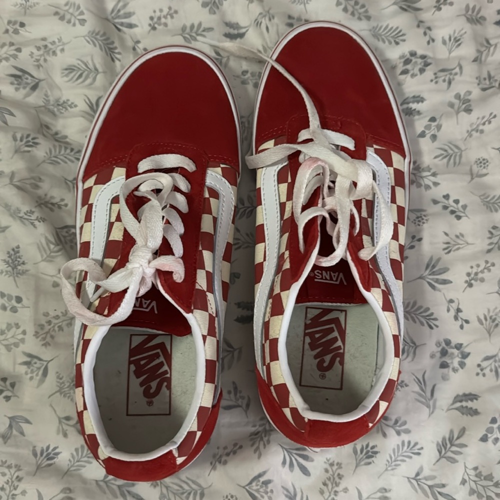 Red Checkered Vans- Women’s